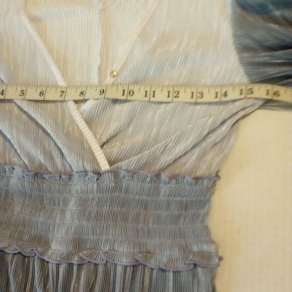 wide leg ombre pleated jumpsuit with ruffled hem - Picture 13 of 13